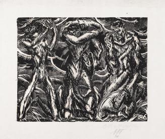 Otto Rudolf Schatz, Sturm, 1920, Holzschnitt, Blattmaße: 46 × 60,5 cm, Sammlung Richard Grubman ...