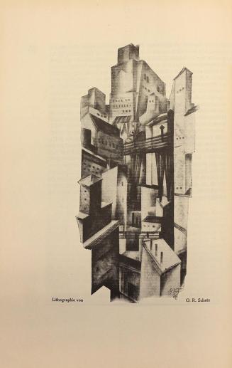 Otto Rudolf Schatz, Stadt, 1926, Druckerschwärze auf Papier, 26,7 × 18,2 cm, Unbekannter Besitz