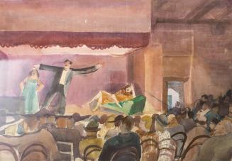Otto Rudolf Schatz, Cabaret, um 1935, Gouache auf Papier, 45,2 × 58,7 cm, Privatbesitz, Wien