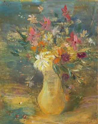 Otto Rudolf Schatz, Blumenstrauß, um 1948, Öl auf Papier, 43,5 × 34,4 cm, Privatbesitz