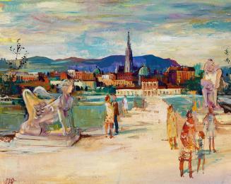 Otto Rudolf Schatz, Blick vom Belvedere auf Wien, um 1953, Öl auf Karton, 39,5 × 45 cm, Kunstha ...