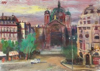Otto Rudolf Schatz, Saint  Augustin, Paris, um 1950, Öl auf Papier, Privatbesitz