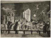 Otto Rudolf Schatz, Freskenzyklus für einen Varieté Keller, um 1938, Wandgemälde, Blattmaße: 50 ...