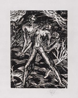 Otto Rudolf Schatz, Sommernacht, 1919, Holzschnitt, Blattmaße: 60,4 × 46,8 cm, Sammlung Richard ...