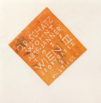 Otto Rudolf Schatz, Umzugsanzeige, 1927, Holzschnitt, Blattmaße: 10,5 × 10,8 cm, Privatbesitz