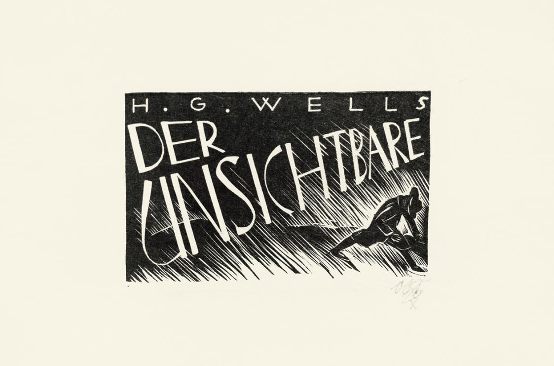 Otto Rudolf Schatz, H. G. Wells: Der Unsichtbare, 1929, Holzschnitt, Blattmaße: 16 × 23 cm, Pri ...