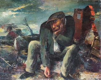 Otto Rudolf Schatz, Kriegsende, 1945, Öl auf Leinwand, 77 × 98 cm, Privatbesitz