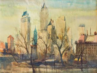 Otto Rudolf Schatz, New York, Central Park South, 1936 / 1937, Aquarell, Deckweiß auf Papier, 5 ...