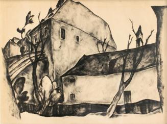Otto Rudolf Schatz, Häuserzeile in der Wachau, 1923, Druckerschwärze, Bleistift auf Papier, Pri ...