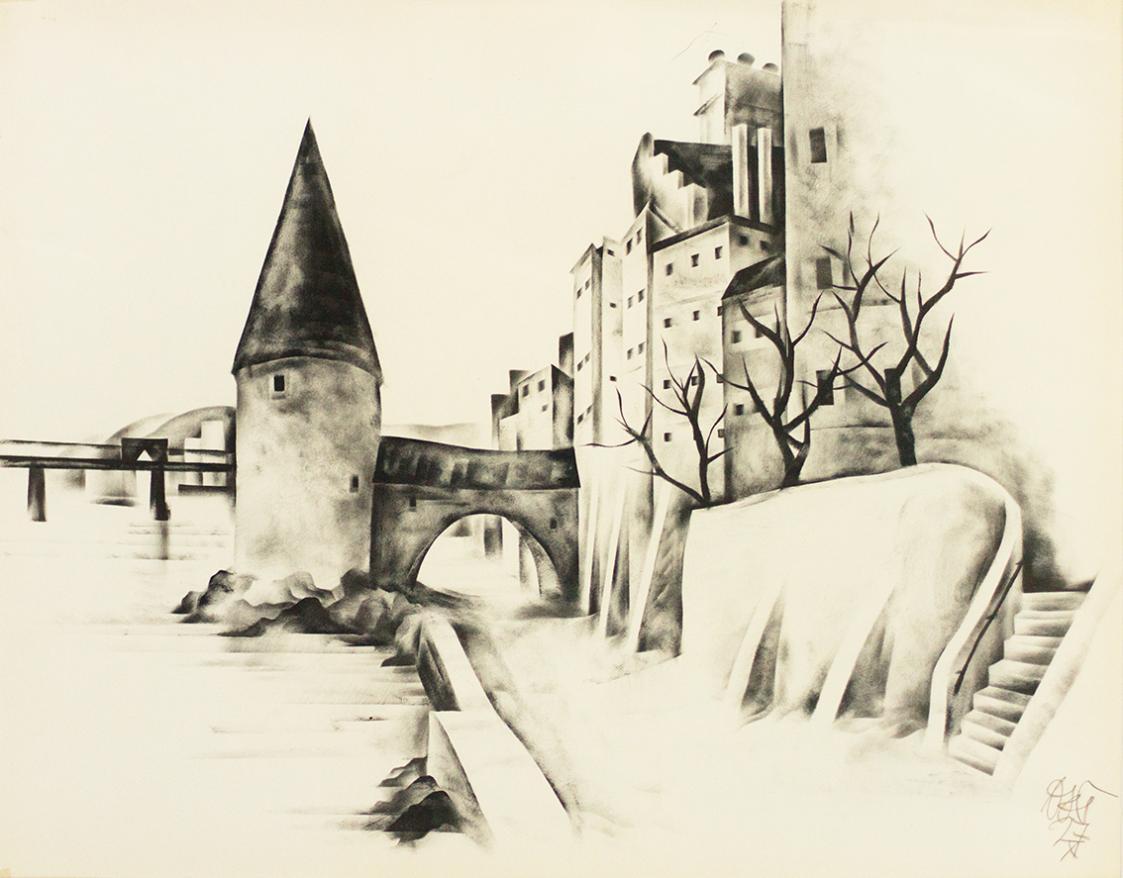 Otto Rudolf Schatz, Passau, 1927, Druckerschwärze auf Papier, Privatbesitz