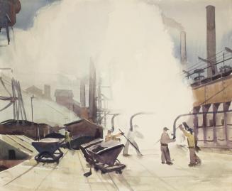Otto Rudolf Schatz, Industrieanlage, um 1928, Aquarell auf Papier, 47,6 × 56,5 cm, Privatbesitz