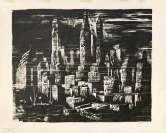 Otto Rudolf Schatz, Manhattan, New York, 1937, Holzschnitt, 53 × 47,8 cm, Privatbesitz