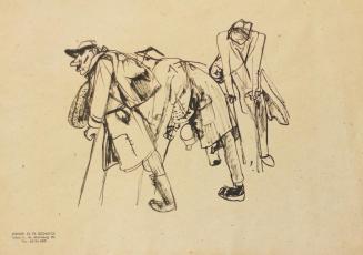 Otto Rudolf Schatz, Zug der Kriegsinvaliden, 1946, Pinsel in Tusche, Blattmaße: 30,2 × 40,5 cm, ...