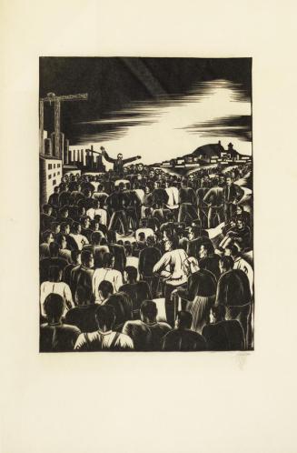 Otto Rudolf Schatz, Der Agitator, 1929, Holzschnitt, Blattmaße: 57,5 × 41 cm, Privatbesitz