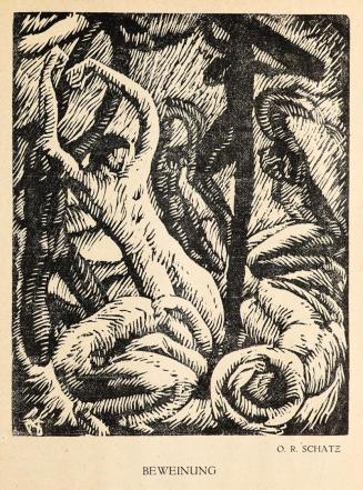 Otto Rudolf Schatz, Beweinung, 1920 / 1921, Holzschnitt, Blattmaße: 22,5 × 15,3 cm, Unbekannter ...