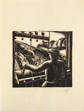 Otto Rudolf Schatz, "Vorwärts!", 1928, Holzschnitt, Blattmaße: 22,7 × 24,3 cm, Privatbesitz Wie ...