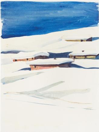 Otto Rudolf Schatz, Alm im Winter, um 1929/30, Aquarell auf Papier, Privatbesitz Österreich