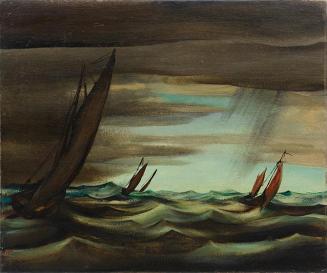 Otto Rudolf Schatz, Segelboote, um 1932, Öl auf Leinwand, 49,5 × 59,5 cm, Universität für angew ...