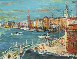 Otto Rudolf Schatz, Venedig, um 1956, Öl auf Karton, 35,7 × 45,1 cm, Privatbesitz