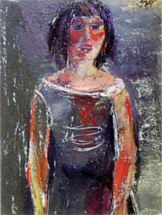 Otto Rudolf Schatz, Dame im Sommerkleid, um 1950, Öl auf Platte, 49,5 × 36 cm, Galerie Heinze,  ...
