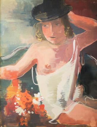 Otto Rudolf Schatz, Mädchen mit Zylinder, 1937, Tempera auf Papier, Privatbesitz Wien