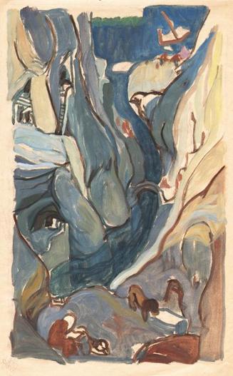 Otto Rudolf Schatz, Steile Meeresbucht, 1922, Gouache auf Papier, 42,5 × 30 cm, Universität für ...