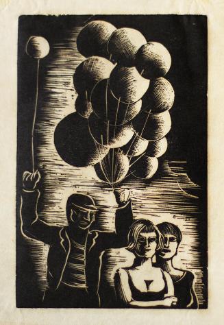 Otto Rudolf Schatz, Ballonverkäufer, 1931, Holzschnitt, Blattmaße: 22,8 × 15,7 cm, Privatbesitz