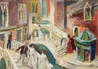 Otto Rudolf Schatz, Brücken in Venedig, um 1938, Öl auf Papier, 36,4 × 50,2 cm, Wien Museum MUS ...