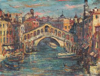 Otto Rudolf Schatz, Ponte Rialto in Venedig, 1956, Öl auf Papier, Blattmaße: 42,5 × 56,5 cm, Pr ...