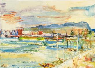Otto Rudolf Schatz, Alte Donau, 1955, Öltempera auf Papier, 38,8 × 35,5 cm, Wien Museum MUSA, I ...