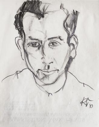 Otto Rudolf Schatz, Porträtskizze Max Hevesi (?), um 1921, Bleistift auf Papier, Blattmaße: 29  ...