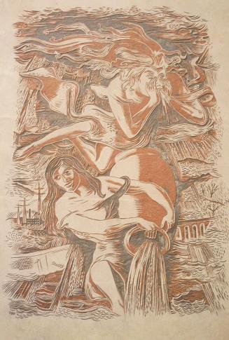 Otto Rudolf Schatz, Die vier Elemente: Wasser und Luft, 1949, Sgraffito, 55,8 × 41,7 cm, Wien M ...