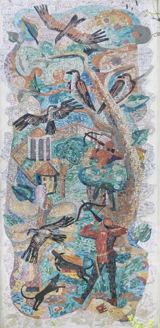 Otto Rudolf Schatz, Zwei Wandbilder: Jagd, 1956, Mosaik, 55,8 × 41,7 cm, Wien Museum MUSA, Inv. ...