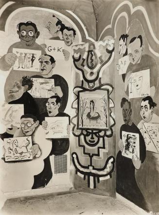 Otto Rudolf Schatz, Wandmalerei für ein Gschnasfest im Hagenbund, 1938, Wandgemälde, Blattmaße: ...