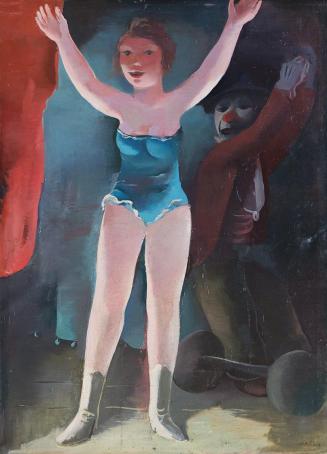 Otto Rudolf Schatz, Zirkus, um 1938, Öl auf Leinwand, 100 × 80 cm, Privatbesitz