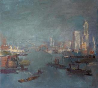 Otto Rudolf Schatz, New York, East River, 1936 / 1937, Öl auf Leinwand, 67,5 × 74,5 cm, Privatb ...