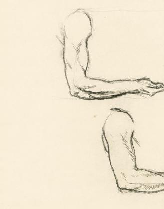 Alfred Wickenburg, Armstudie, 1909/1911, Kohle auf Papier, Blattmaße: 31,1 × 24,3 cm, Privatbes ...