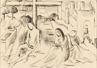 Alfred Wickenburg, Kreuzabnahme, 1930/1939, Tusche auf Papier, Lichte Maße: 11,8 × 17 cm, Priva ...
