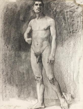 Alfred Wickenburg, Stehender Akt, 1909, Kohle auf Papier, Blattmaße: 62,6 × 48 cm, Privatbesitz