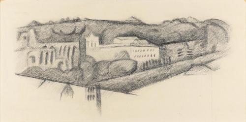 Alfred Wickenburg, Monte Celio, 1920/1923, Graphit auf Papier, Lichte Maße: 14,8 × 29,8 cm, Pri ...