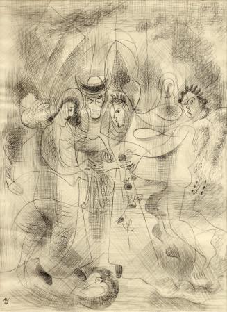 Alfred Wickenburg, Sposalizio, 1946, Bleistift auf Papier, Blattmaße: 50 × 35 cm, Privatbesitz