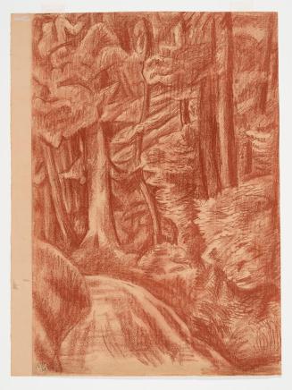Alfred Wickenburg, Waldstraße, 1938, Rötel auf Papier, Blattmaße: 61 × 46 cm, Neue Galerie Graz ...