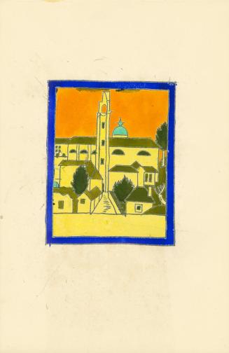Alfred Wickenburg, Stadtansicht, um 1915, Aquarell auf Papier, Blattmaße: 27,1 × 17,2 cm, Priva ...