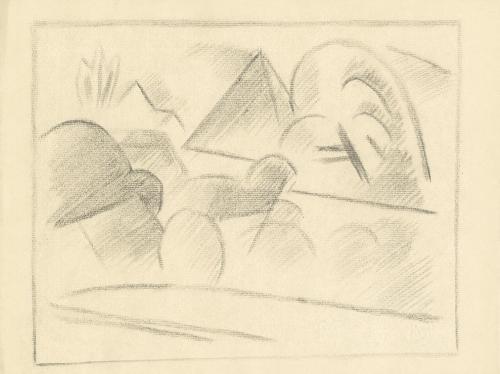 Alfred Wickenburg, Landschaft, 1920/1925, Graphit auf Papier, Blattmaße: 23,3 × 31,4 cm, Privat ...