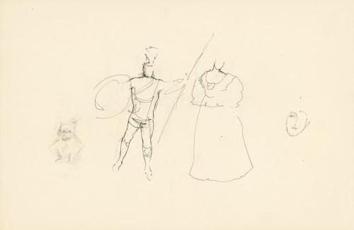 Alfred Wickenburg, Figurenstudien, 1902, Tusche und Bleistift auf Papier, Blattmaße: 22,5 × 34  ...