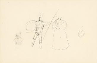 Alfred Wickenburg, Figurenstudien, 1902, Tusche und Bleistift auf Papier, Blattmaße: 22,5 × 34  ...