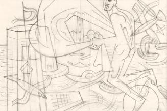Alfred Wickenburg, Dogana del mare, 1954/1955, Bleistift auf Transparentpapier, Lichte Maße: 25 ...
