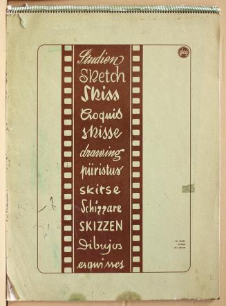 Alfred Wickenburg, Grüner Skizzenblock, um 1970, Schwarzer Filzstift auf Papier, 57,2 × 42 cm,  ...