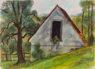 Alfred Wickenburg, Einsames Haus zwischen Bäumen, 1939, Aquarell auf Papier, Blattmaße: 45 × 61 ...