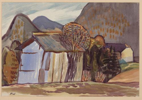 Alfred Wickenburg, Herbstlandschaft, 1932/1934, Aquarell auf Papier, Lichte Maße: 42,2 × 61,4 c ...